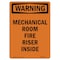 Signmission Safety Sign, OSHA WARNING, 10" Height, Mechanical Room Fire Riser Inside, Portrait OS-WS-D-710-V-13323 - alternate 1